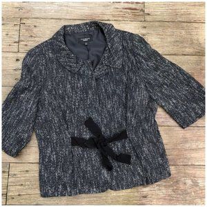 Talbots tie front tweed blazer